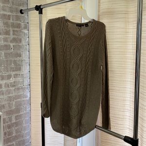Gently used suede color cable knit sweater